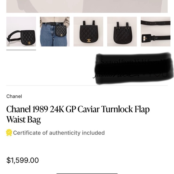 Vintage Chanel Caviar Leather Black Quilted Belt Pouch with Gold Plated Hardware - Picture 16 of 16